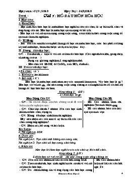 Bài giảng Tuần 1: Tiết 1: Mở đầu môn hóa học (tiết 24)