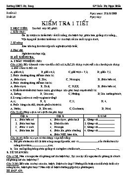 Bài giảng Tuần 12 - Tiết 15: Kiểm tra 1 tiết