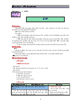 Bài giảng Tuần 16 - Tiết 31: Clo (tiếp)