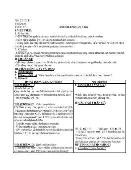 Bài giảng Tuần 24 - Tiết 47: Axetilen