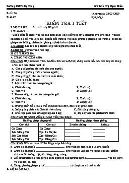 Bài giảng Tuần 26 - Tiết 42: Kiểm tra 1 tiết