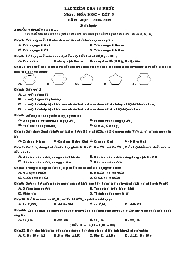 Bài kiểm tra 45 phút môn : hóa học – lớp 9 năm học : 2008-2009