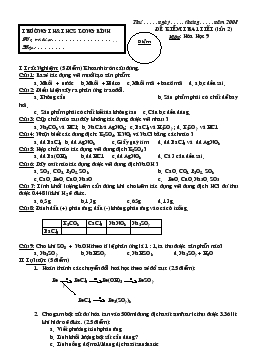 Đề kiểm tra 1 tiết (lần 2) môn: hóa học 9 (tiếp)