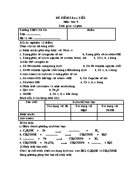 Đề kiểm tra 1 tiết môn: hoá 9 thời gian: 45 phút