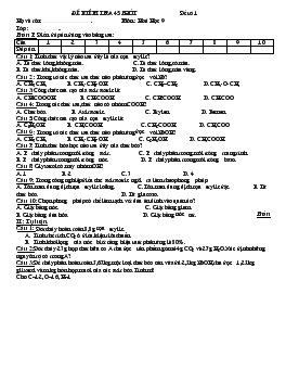Đề kiểm tra 45 phút đề số 01 môn : hoá học 9