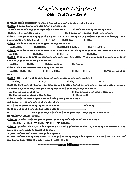 Đề kiểm tra 45 phút (tiết 53) môn : hoá học – lớp 9