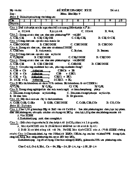Đề kiểm tra học kỳ II đề số 1 môn : hoá học 9