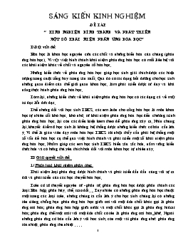 Đề tài Kinh nghiệm hình thành và phát triển một số khái niệm phản ứng hóa học
