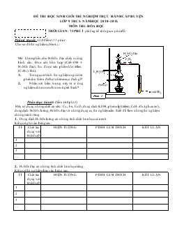 Đề thi học sinh giỏi thí nghiệm thực hành cấp huyện lớp 9 năm học 2010-2011. môn thi: hóa học