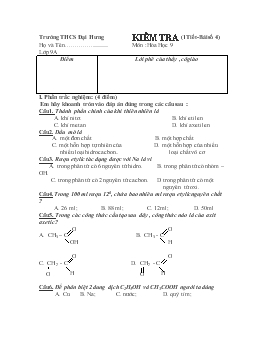 Kiểm tra (1tiết - Bài số 4) môn : hóa học 9