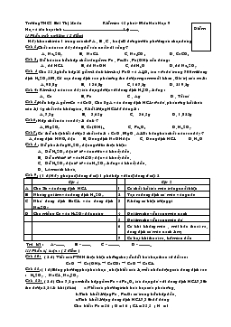 Kiểm tra 45 phút- Môn Hóa Học 9 Trường THCS Bùi Thị Xuân