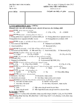 Kiểm tra viết môn hóa thời gian: 45 phút trường THCS Trung Hòa