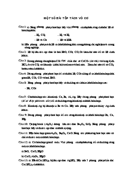 Một số bài tập tách vô cơ