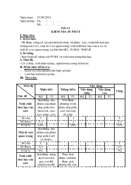 Tiết 11: Kiểm tra 45 phút (tiếp)