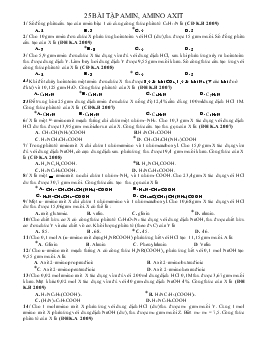 25 bài tập amin, amino axit