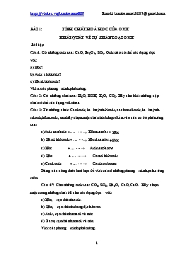 Bài giảng Bài 1: Tính chất hóa học của oxit - Khái quát về sự phân loại oxit (tiết 3)