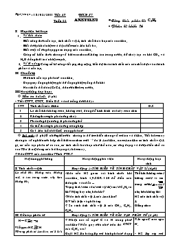 Bài giảng Tiết 47 - Bài 37 - Tuần 22: Axetilen