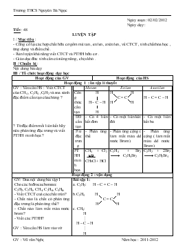 Bài giảng Tiết : 48: Luyện tập (tiếp theo)