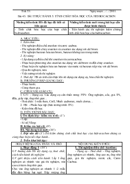 Bài giảng Tiết 53 - Bài 43: Bài thực hành 5: Tính chất hóa học của hiđrocacbon