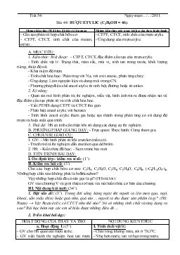 Bài giảng Tiết 54 - Bài 44: Rượu etylic (c2h5oh = 46)