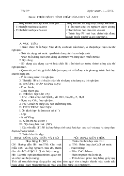 Bài giảng Tiết 9 - Bài 6: Thực hành: Tính chất của oxit và axit