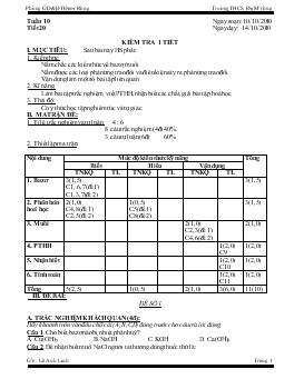 Bài giảng Tuần 10 - Tiết 20: Kiểm tra 1 tiết (tiết 2)