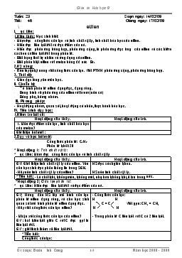 Bài giảng Tuần 23 - Tietes 46: Etilen