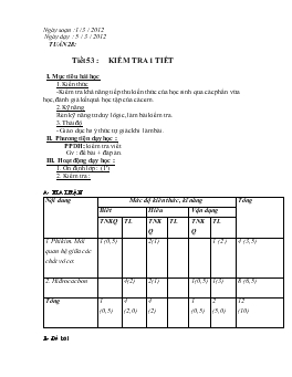 Bài giảng Tuần 28: Tiết 53 : Kiểm tra 1 tiết (tiết 3)