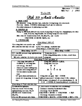 Bài giảng Tuần 28: Tiết 55 : Axit Axetic