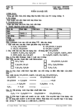 Bài giảng Tuần 29 - Tiết 57: Kiểm tra 1 tietes