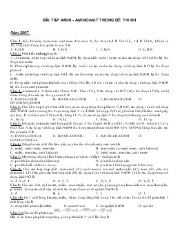 Bài tập amin - Aminoaxit trong đề thi đại học năm 2007