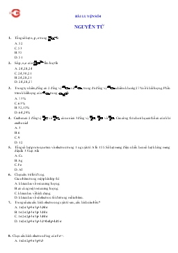 Chuyên đề Bài luyện số 4 nguyên tử