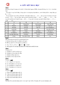 Chuyên đề Liên kết hoá học (tiết 4)