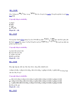 Đề 43 Trắc nghiệm hóa 12