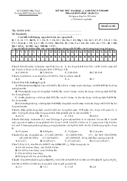 Đề thi thử đại học, cao đẳng năm 2009 môn thi: hoá học ( khối 12) thời gian làm bài: 90 phút