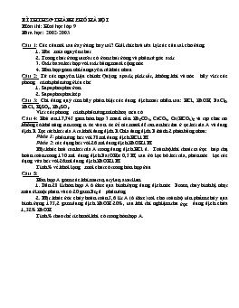 Kì thi học sinh giỏi thành phố hà nội môn thi: hoá học lớp 9 năm học: 2002-2003