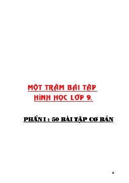 Một trăm bài tập hình học lớp 9