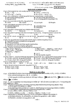 Kỳ thi học kỳ 1 môn hóa học khối 10