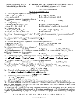 Kỳ thi học kỳ I (2007 – 2008) môn: hóa học khối 11