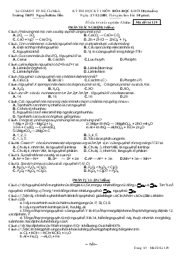 Kỳ thi học kỳ I môn hóa học khối 10 (chuẩn)