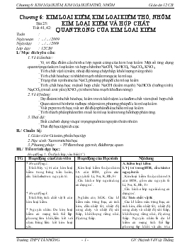 Bài giảng Bài 25 - Tiết 41, 42: Bài giảng Kim loại kiềm và hợp chất quan trọng của kim loại kiềm