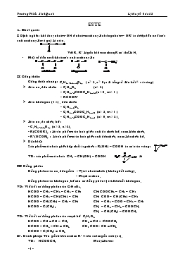 Bài giảng Bài giảng Este (tiết 10)