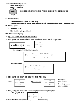 Bài giảng Các công thức áp dụng trong giải bài toán định lượng