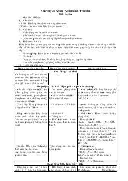 Bài giảng Chương 3: Amin- Aminoaxit- Protein Bài: Amin