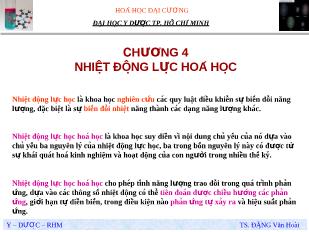 Bài giảng Chương 4: Nhiệt động lực hóa học