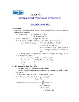 Bài giảng Chuyên đề 3: Dòng điện xoay chiều và dao động điện từ (tiếp)
