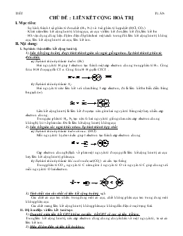 Bài giảng Liên kết cộng hoá trị (tiết 3)