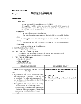 Bài giảng Ôn tập đầu năm hóa 12 (tiết 29)