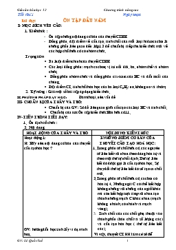 Bài giảng Ôn tập đầu năm hóa 12 (tiết 34)