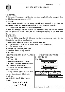 Bài giảng Ôn tập đầu năm hóa (tiết 37)